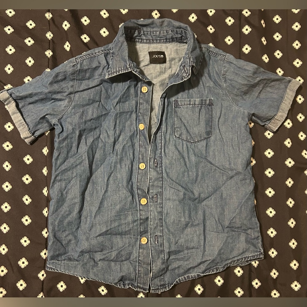 Joe's Kids Jean Blue Casual Button Down Shirt-size 6